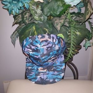 Unisex palm tree sunset style flat brim hat